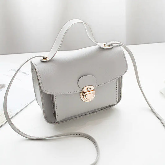 Elegant Lock Buckle Mini Shoulder Bag with Pockets